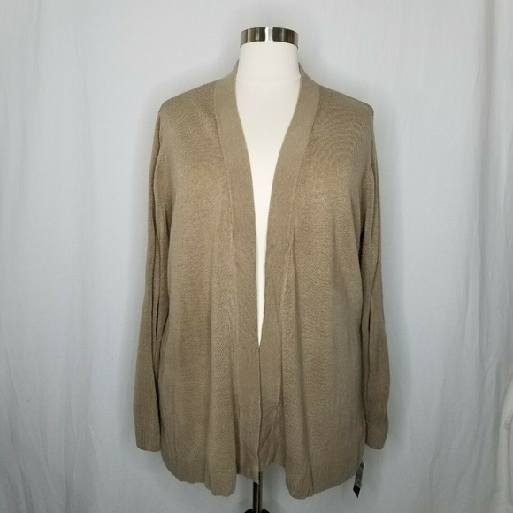 Karen Scott Open-Front Cardigan  Chestnut Heather - Picture 3 of 8